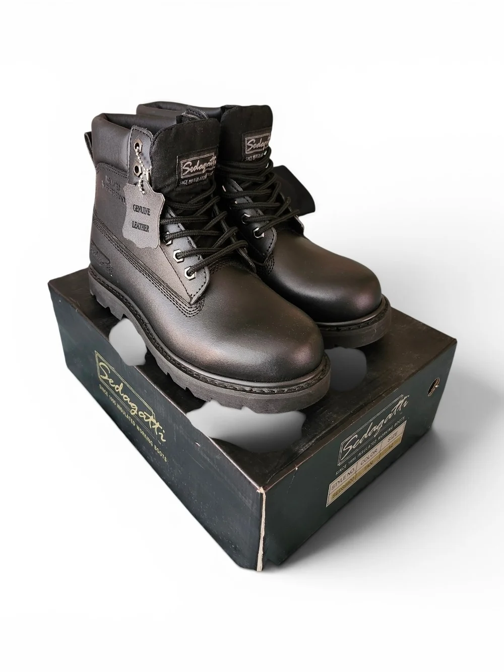 Men’s Black Lace-Up Work Boots